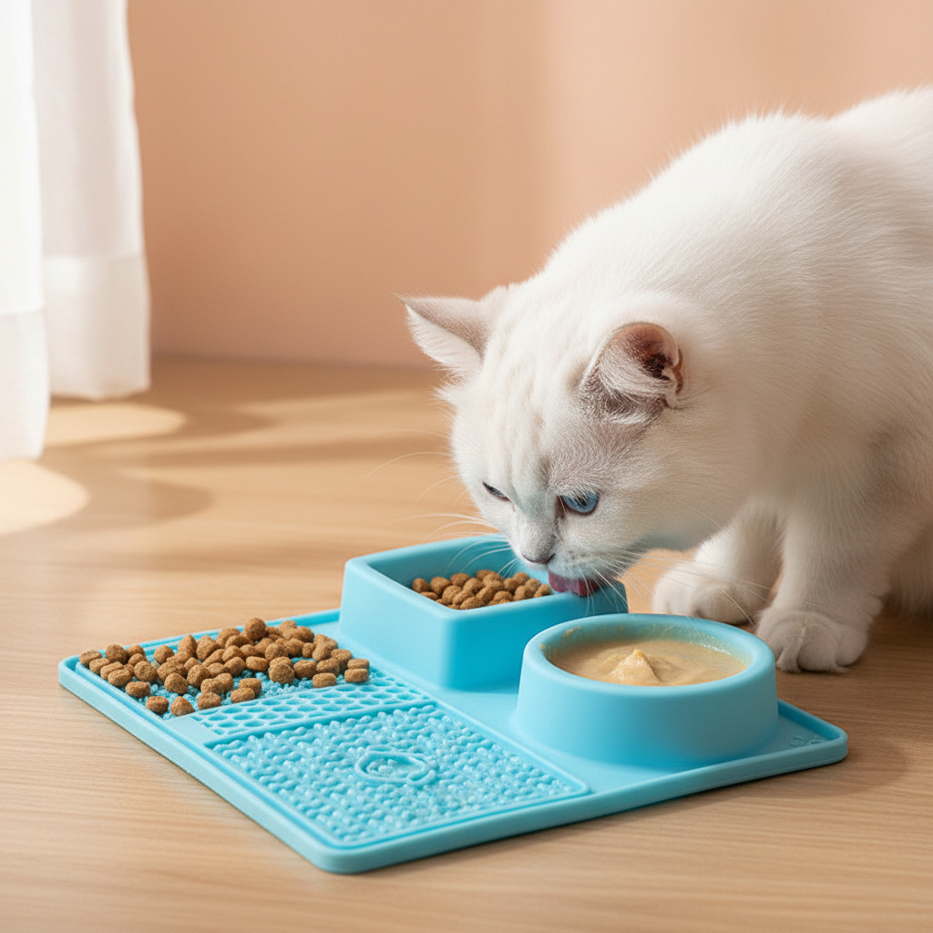 Blue Lick Mat — Side View