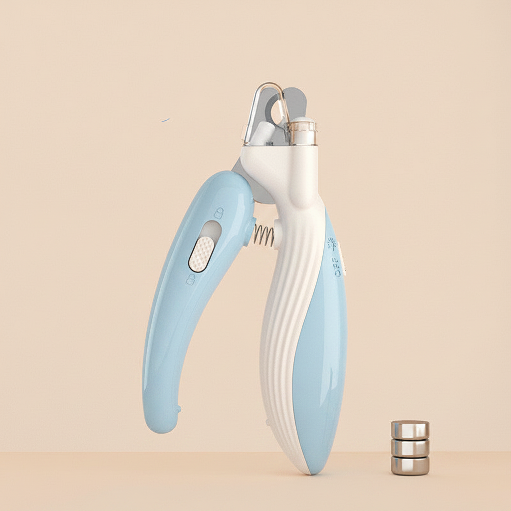 Blue nail clipper - nude background
