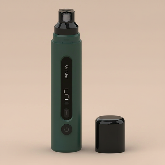 Green nail grinder - nude background