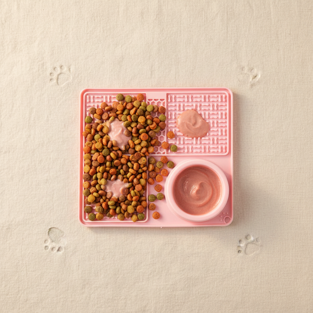 Pink Lick Mat — Flat Lay